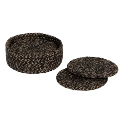 Glasunderlägg-Dixie Ella glasunderlägg Ø10,5 cm 6-pack, Svart