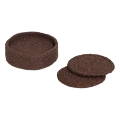 Glasunderlägg-Dixie Ella glasunderlägg Ø10,5 cm 6-pack, Pure brown