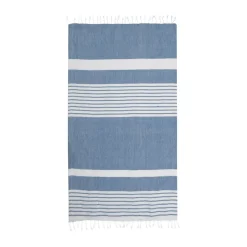 Badlakan-Sagaform Ella hamam randig handduk 90x170 cm, Blå