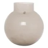 Vaser-ERNST glasvas rund beige, H25 cm Ø24 cm