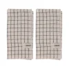 Tygservetter|Tygservetter-ERNST servetter 2-pack rutig 40x40 cm, Svart-beige