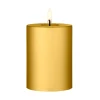Led-Ljus-Ester & erik blockljus LED, 90 Gold Metallic, 10 cm