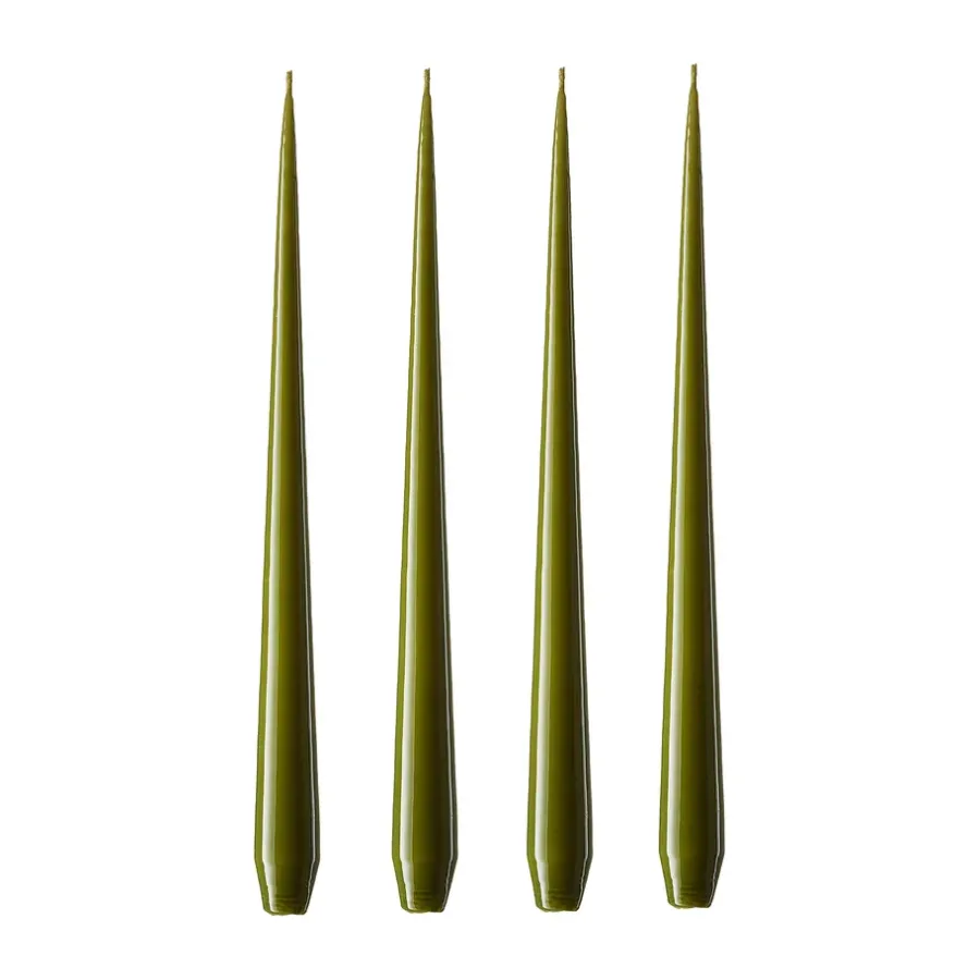 Ljus-Ester & erik ljus lackad 4-pack, olive glow, 32 cm