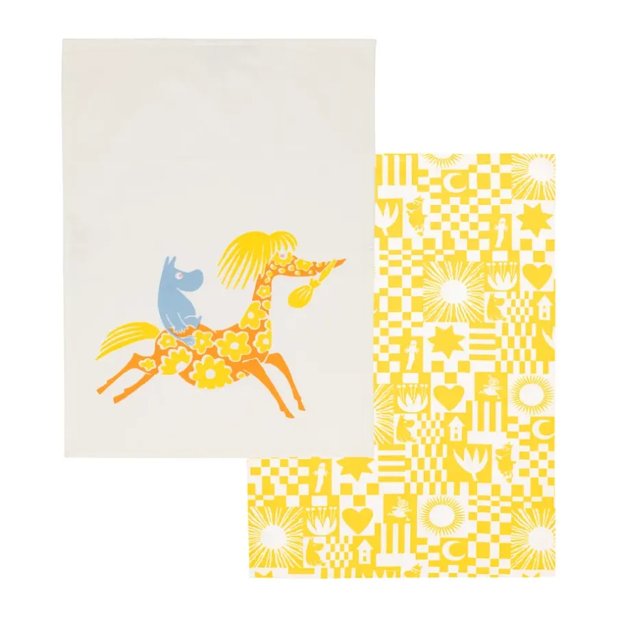 Fest mumin kökshandduk 50x70 cm 2 delar, Gul^Moomin Arabia Hot