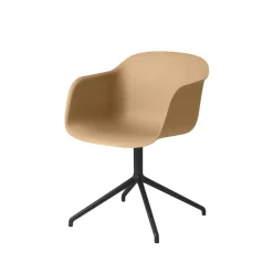 Fiber armchair swivel base with return kontorsstol, Ochre-anthracite black^Muuto Best