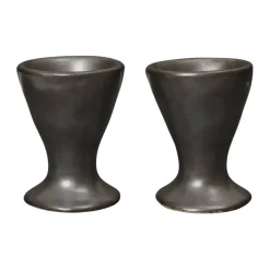 Äggkoppar-Ferm Living Flow äggkoppar 2-pack, Black