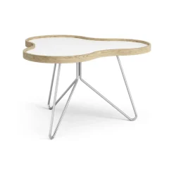 Soffbord-Swedese Flower bord 62x66 cm, H39 cm-vit-ek-krom