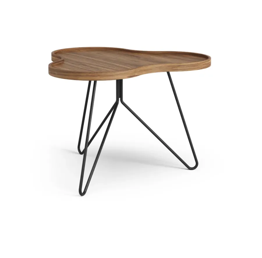 Flower mono bord Special Edition 62x66 cm, H45 cm-lackad valnöt-svartlackerat stål^Swedese