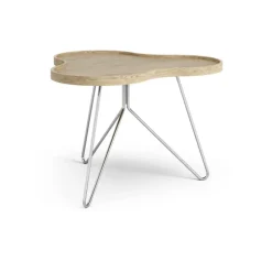 Soffbord-Swedese Flower mono bord 62x66 cm, H45cm-ek natur-krom