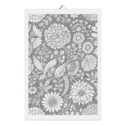 Flowering kökshandduk 35x50 cm, Grå^Ekelund Linneväveri Clearance