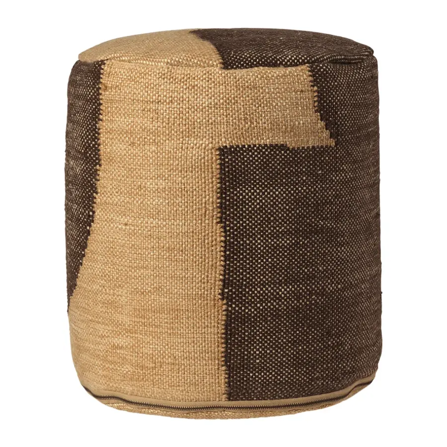 Forene cylinder pouf sittpuff Ø38x42 cm, Tan-Chocolate^Ferm Living Best