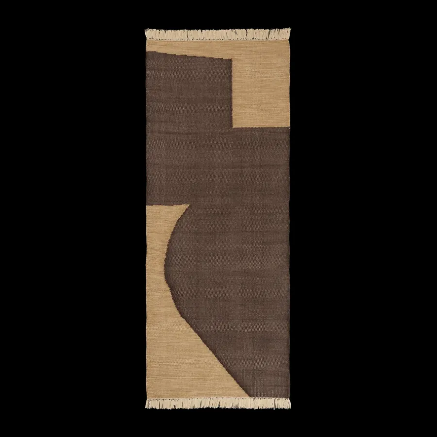 Gångmattor|Utomhusmattor-Ferm Living Forene gångmatta, Tan-Chocolate, 80x200 cm