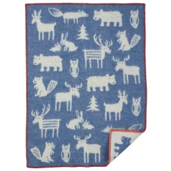 Barnfiltar|Barnfiltar-Klippan Yllefabrik Forest barnfilt, blå