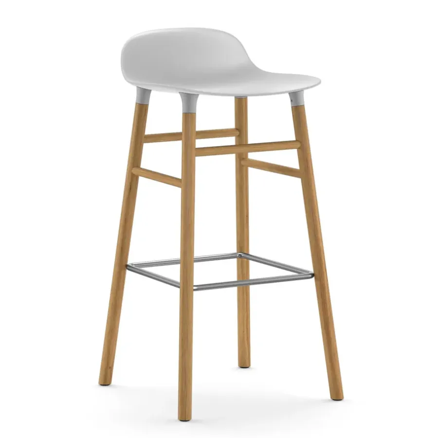 Barstolar-Normann Copenhagen Form barstol ekben 75 cm, vit