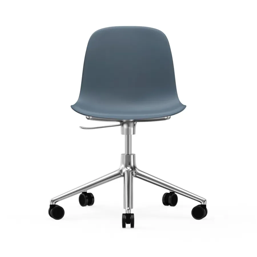 Form chair swivel 5W kontorsstol, blå, aluminium hjul^Normann Copenhagen