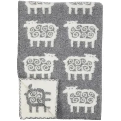 Barnfiltar|Barnfiltar-Klippan Yllefabrik Får ullfilt, grå, 90 x 130 cm