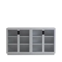 Frame 160 Medium vitrinskåp, light grey, glasdörrar, 42 cm, black^Asplund Clearance