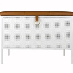 Bänkar-Maze Frank förvaringsbänk, Vit-Cognac