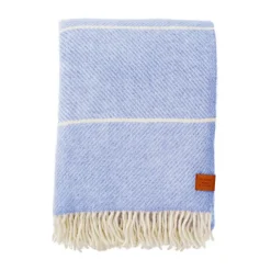 Ullplädar & Ullfiltar-Klippan Yllefabrik Frank ullpläd 130x200 cm, Infinity blue