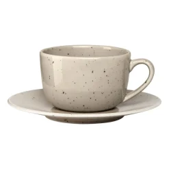 Kaffekoppar-Scandi Living Freckle kopp med fat 26 cl, Beige
