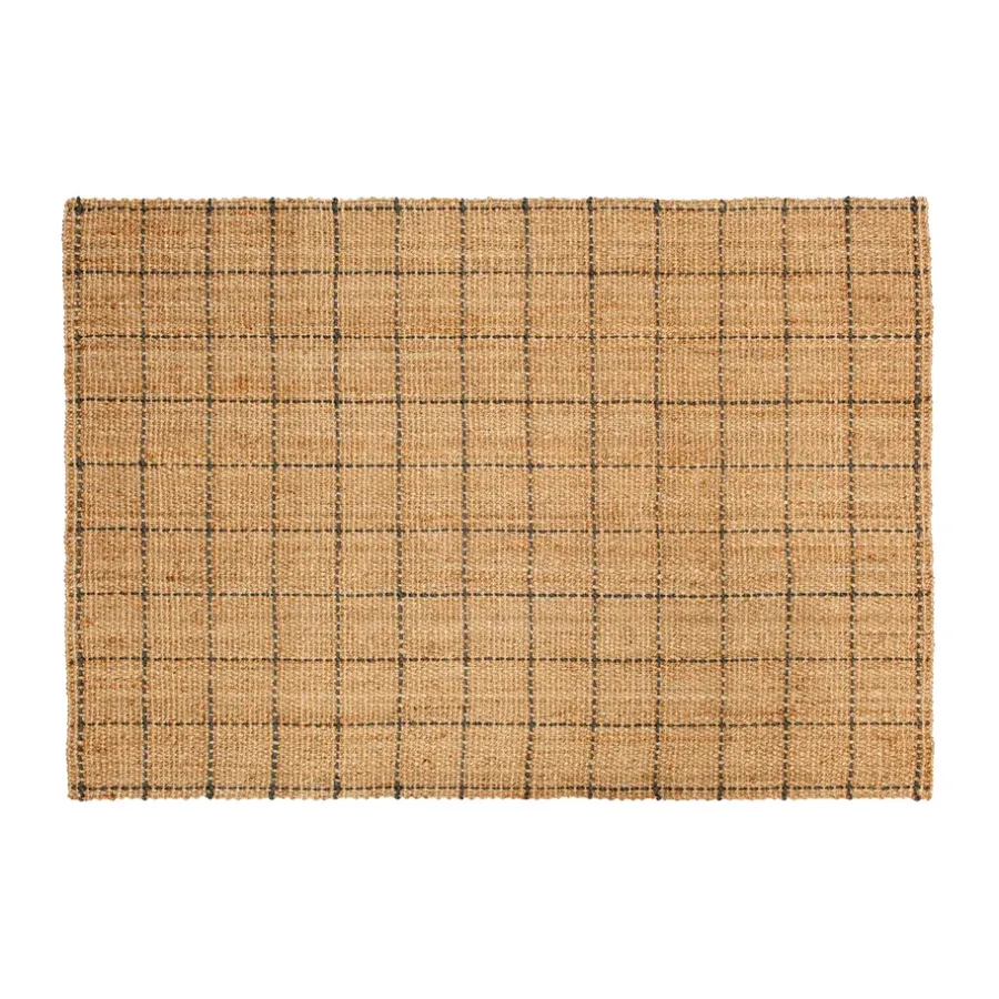 Jutemattor-Dixie Freja jutematta rutig 160x230 cm, Natural-dark grey