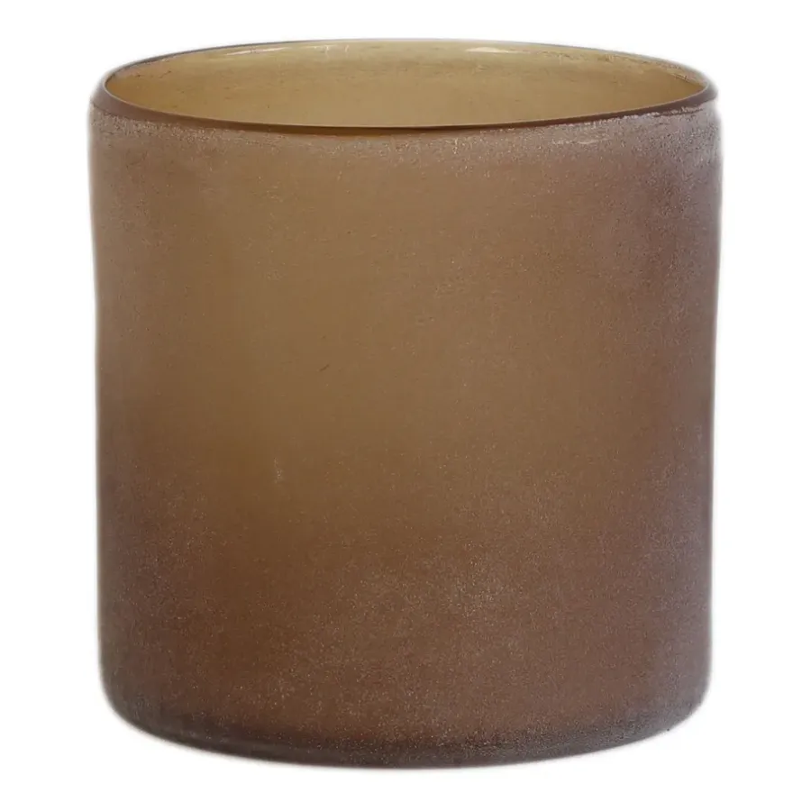 Ljuslyktor & Ljusfat-Tell Me More Frost ljuslykta M, Brun