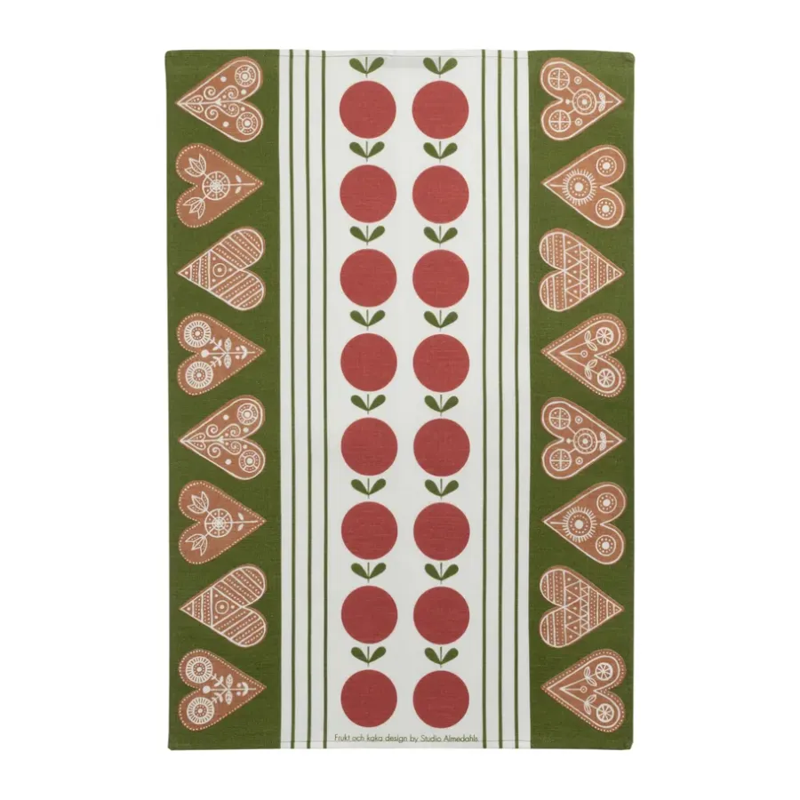 Kökshanddukar|Kökshanddukar-Almedahls Frukt och kaka kökshandduk 47x70 cm, Röd-grön