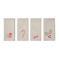 Fryd tygservett 45x45 cm 4 delar, Light warm grey-red^Broste Copenhagen Sale