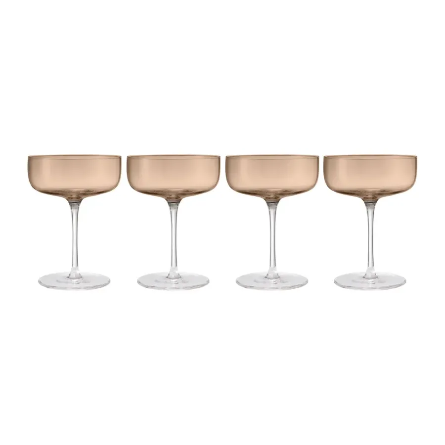 Champagneglas-Blomus Fuumi champagneglas Coupe 28 cl 4-pack, Coffee-Klar