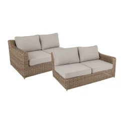 Trädgårdssoffor & Trädgårdsbänkar|Loungemöbler·Loungesoffor-Brafab Glendon soffmodul, Rustic-beige, avslut höger och vänster 2 delar