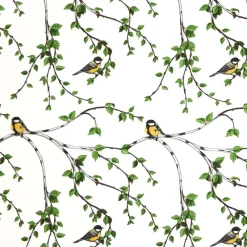 Tyger & Metervaror|Vaxdukar-Arvidssons Textil Gläntan vaxduk, vit-grön