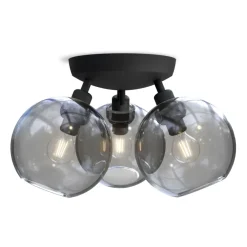 Plafonder-Belid Gloria plafond Ø33 cm, Svart-rökfärgat glas