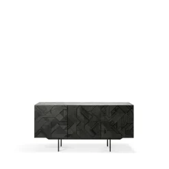 Graphic sideboard, Teak svart 3 dörrar^Ethnicraft Hot