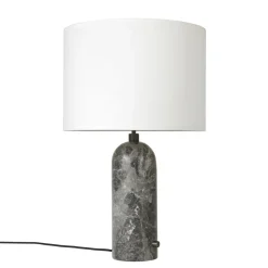 Gravity S bordslampa, grey marble + vit skärm^GUBI Outlet