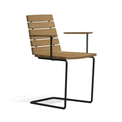 Grinda karmstol, Teak, svart stativ^Skargaarden Online