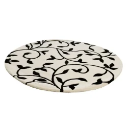 Runda Mattor-Etol Design Grow matta vit-svart rund, Ø 180 cm