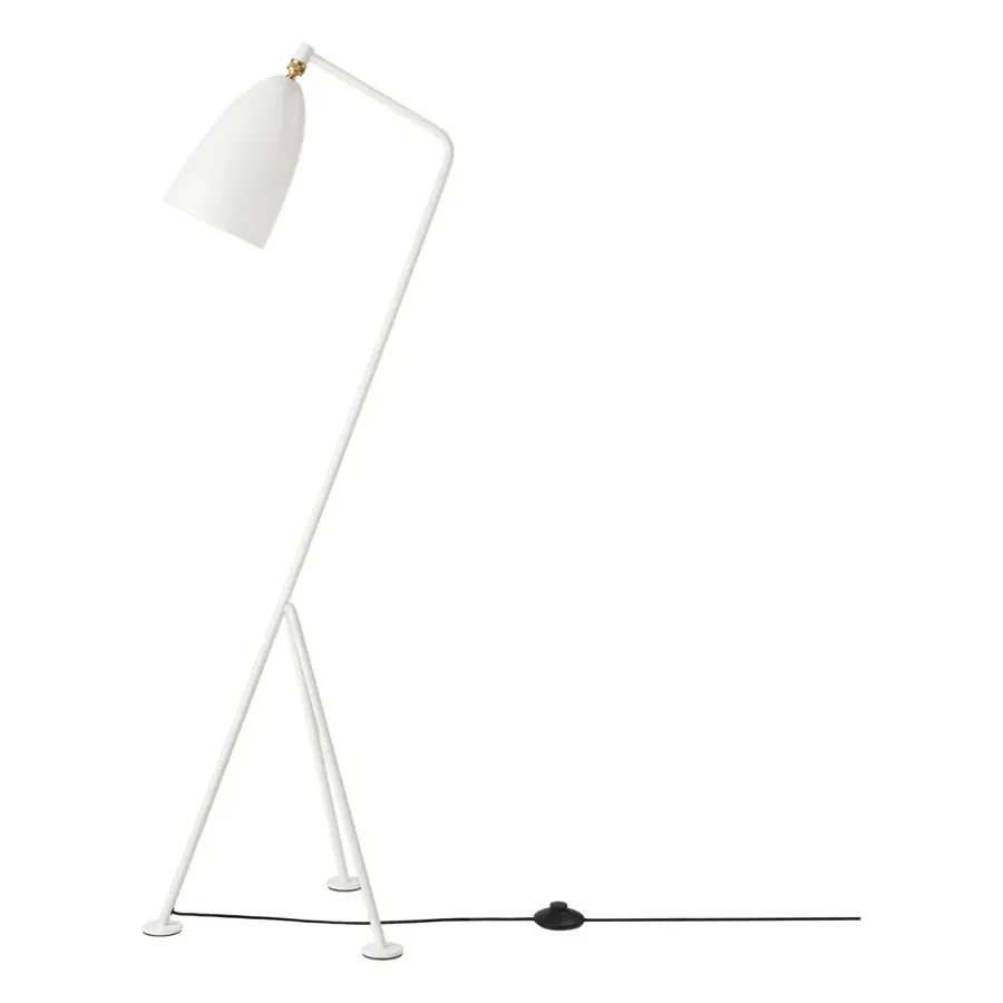Läslampor|Golvlampor-GUBI Gräshoppa golvlampa blank, Alabaster white