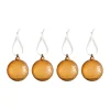 Juldekorationer & Julpynt-Cooee Design Gry Marble julkula Ø8 cm 4-pack, Cognac
