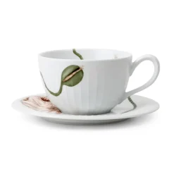 Tekoppar-Kähler Hammershøi Poppy tekopp med fat 38 cl, Vit