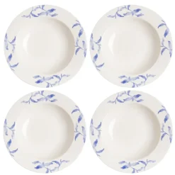 Havspil djup tallrik 23 cm 4-pack, blå-vit^Scandi Living Outlet