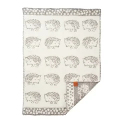 Barnfiltar|Barnfiltar-Klippan Yllefabrik Hedgehog barnfilt 65x90 cm, Grå