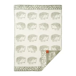 Hedgehog barnfilt 65x90 cm, Grön^Klippan Yllefabrik