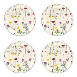 Herbarium glasunderlägg Ø11 cm 4-pack, Off-white^Åry Home Best