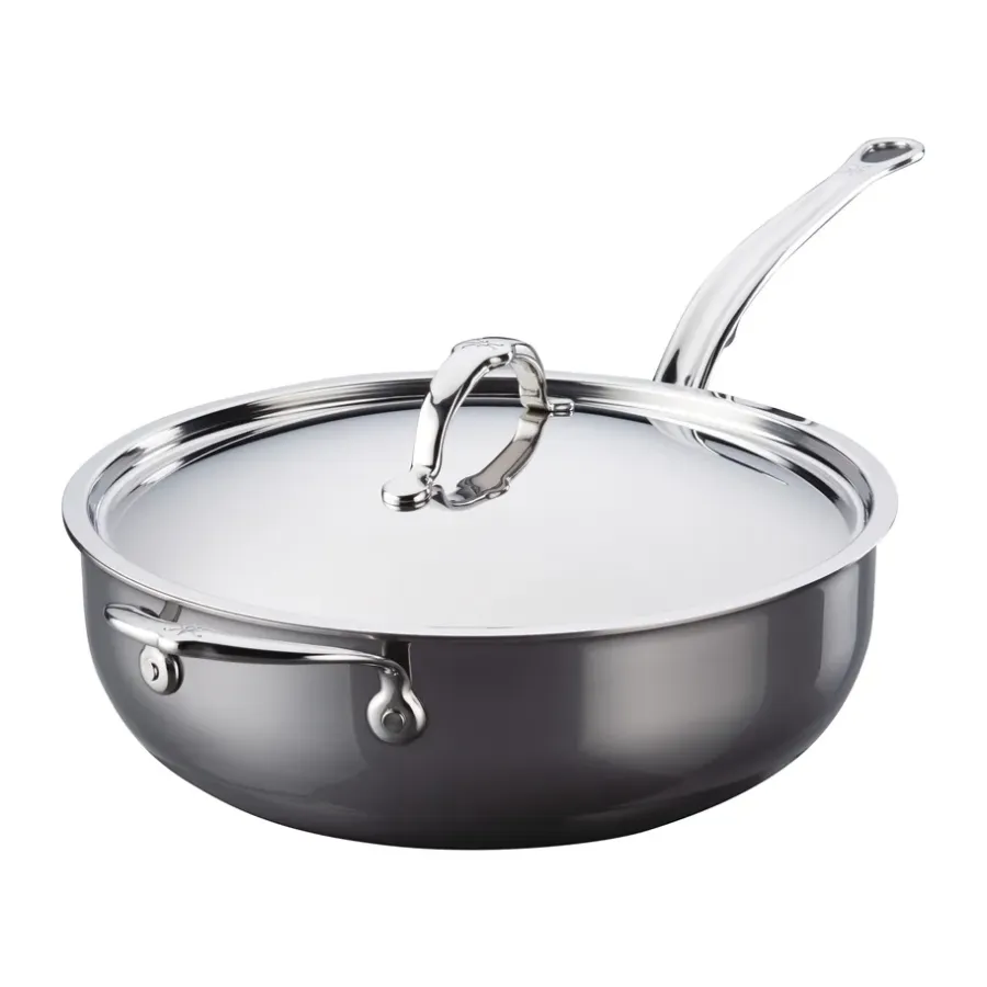 Traktörpannor & Sauteuser-Hestan Nanobond traktörpanna med lock 4,7 L, Rostfritt stål