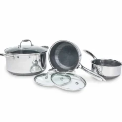 grytset inkl lock 3 delar, Rosfritt stål^Hexclad Hot