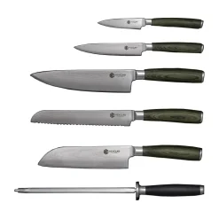 Knivset-Hexclad knivset 6-delar, Damaskus stål