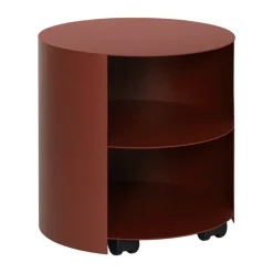 Hide sidobord Ø38x41 cm, Red brown textured^Hem Sale