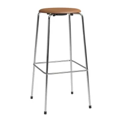 Barstolar-Fritz Hansen High Dot barpall, Wild läder walnut-krom
