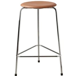 Barstolar-Fritz Hansen High Dot pall läder, Walnut