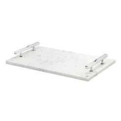 bricka 40,5x25,5 cm, Vit marmor-förnicklad mässing^Hilke Collection Clearance